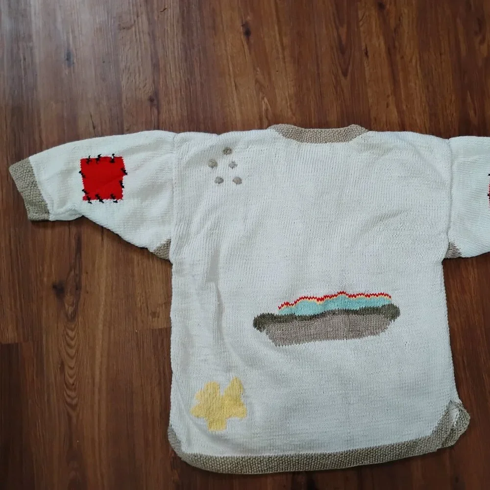 Vintage Berek Snack Food Hand Knit Novelty Sweater - Picture 6 of 7